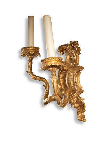 A pair of  big gilted wood Sconces Regency Period - 