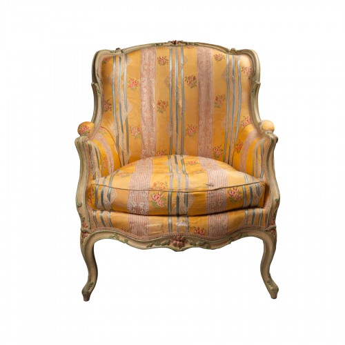 A wingchair Louis XV Period stamped Paul P. Charpentier