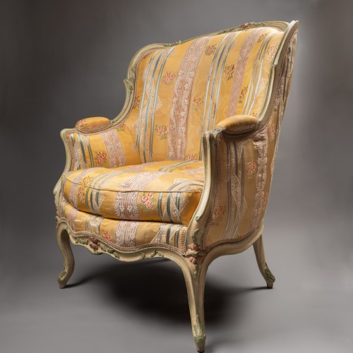 Antiquités - A wingchair Louis XV Period stamped Paul P. Charpentier