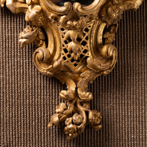 Cartel en bois sculpté doré Epoque début Louis XV vers 1730 - Horlogerie Style Louis XV