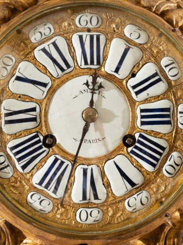 Louis XV - A giltwood Cartel  clock  circa 1730