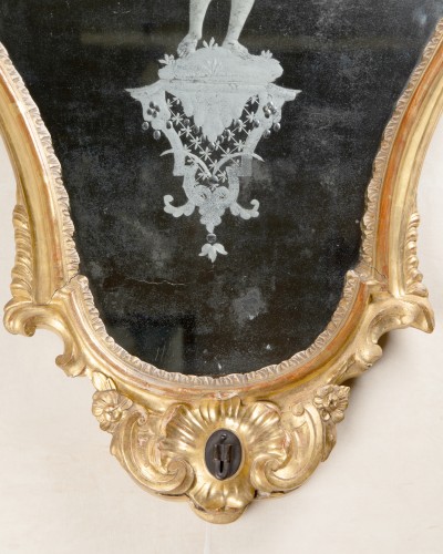 Antiquités - Paire de miroirs Vénitiens XVIIIe siècle