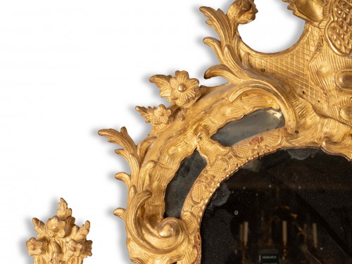 Miroirs, Trumeaux  - Miroir Epoque Louis XV bois doré