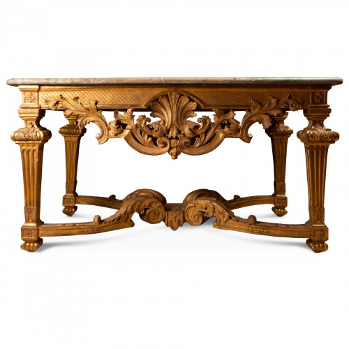 Grande console bois doré d'époque Louis XIV