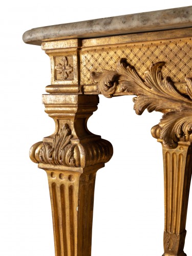 XVIIe siècle - Grande console bois doré d'époque Louis XIV