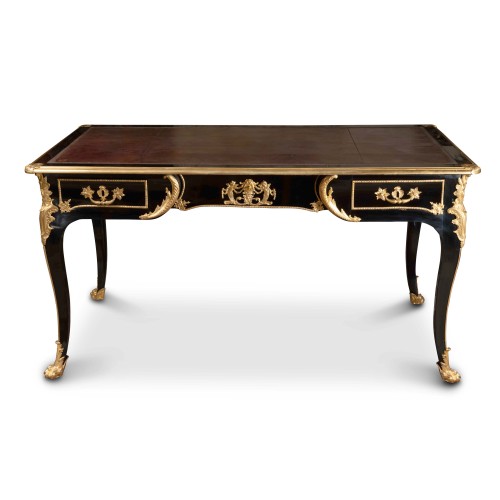 A blackened pearwood Desk Parisian Regency Period