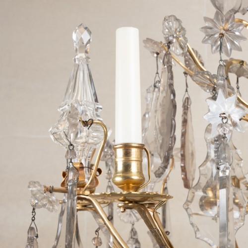 A gilt bronze and crystal Chandelier Louis XV period  - 