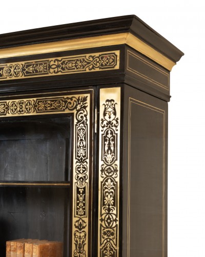Bookcase ,ebony ,tortoiseshell , brass , Boulle style ,1830 period - 