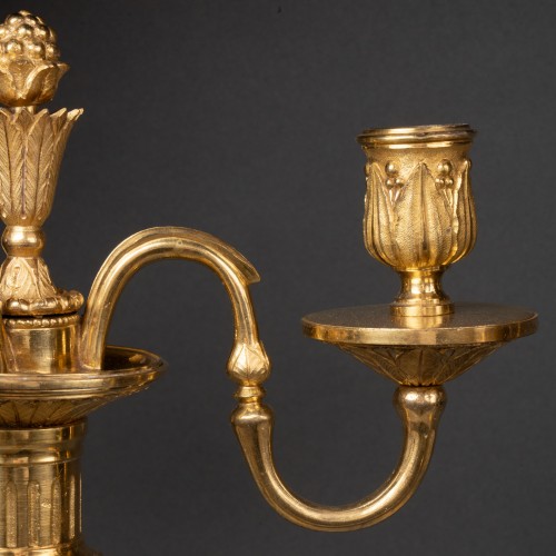 XVIIIe siècle - Paire de bougeoirs formant candélabres époque Louis XVI