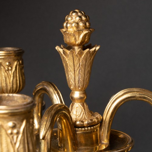 Paire de bougeoirs formant candélabres époque Louis XVI - Louis XVI