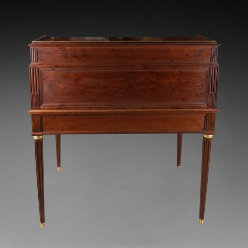 Furniture  -  Cylinder desk mahogany  Louis XVI period stamped Jean François Leleu