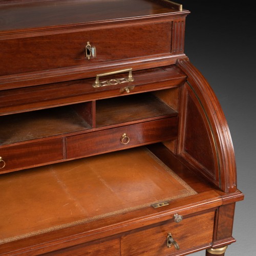  Cylinder desk mahogany  Louis XVI period stamped Jean François Leleu - Louis XVI