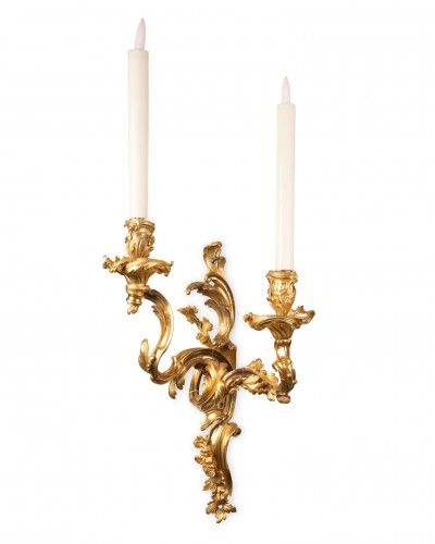 Lighting  - A pair of Louis XV Ormolu twin-branch Wall lights