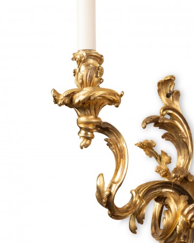 18th century - A pair of Louis XV Ormolu twin-branch Wall lights