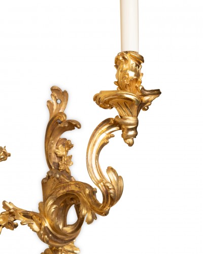 Antiquités - A pair of Louis XV Ormolu twin-branch Wall lights