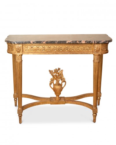 Paire de consoles Epoque Louis XVI bois doré - Mobilier Style Louis XVI