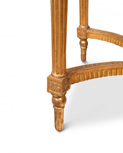 Louis XVI - Paire de consoles Epoque Louis XVI bois doré