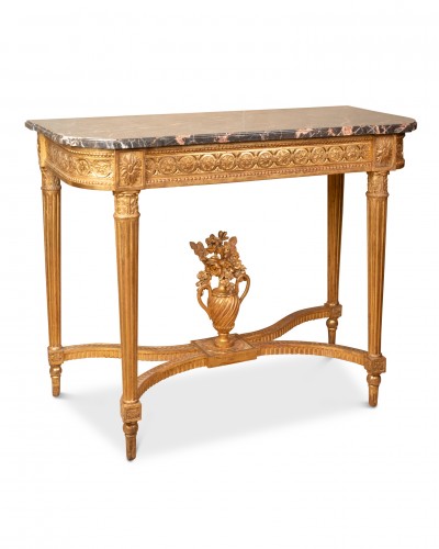 Antiquités - Paire de consoles Epoque Louis XVI bois doré