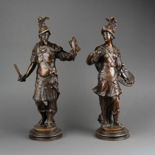 Minerva and Mars Bronzes XVIIIème siècle - Sculpture Style Transition