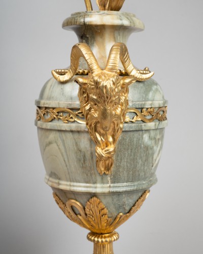 18th century - A pair of End Louis XVI period three- light Candelabra