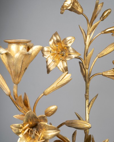 Antiquités - A pair of End Louis XVI period three- light Candelabra