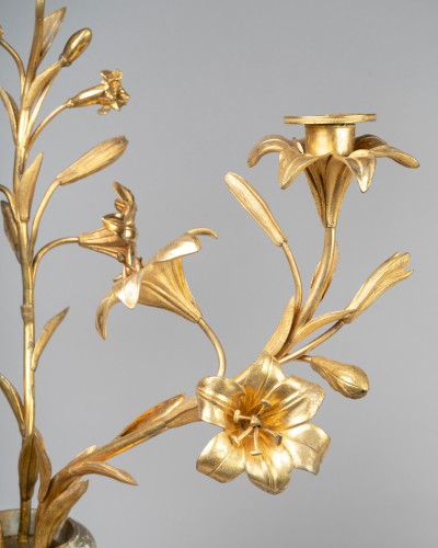 Antiquités - A pair of End Louis XVI period three- light Candelabra