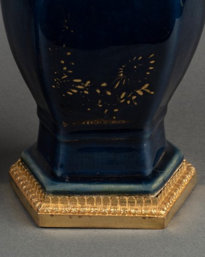 Antiquités - Paire de vases bleu poudré Chine Période Kangxi
