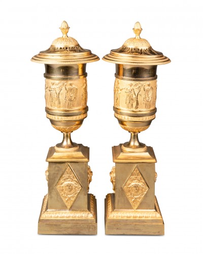 Lighting  - A pair of gilted perfume burners Empire Period