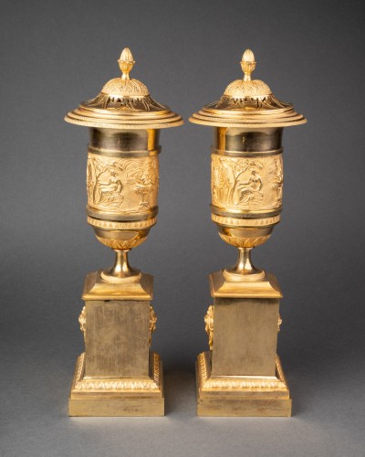 19th century - A pair of gilted perfume burners Empire Period