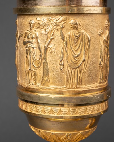 Antiquités - A pair of gilted perfume burners Empire Period