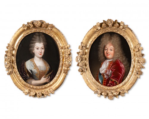 A pair of portrait french school 18th century - Paintings & Drawings Style Louis XV