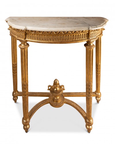 Console bois sculpté doré époque Louis XVI - Mobilier Style Louis XVI