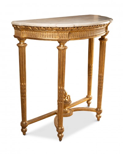 Mobilier Console - Console bois sculpté doré époque Louis XVI