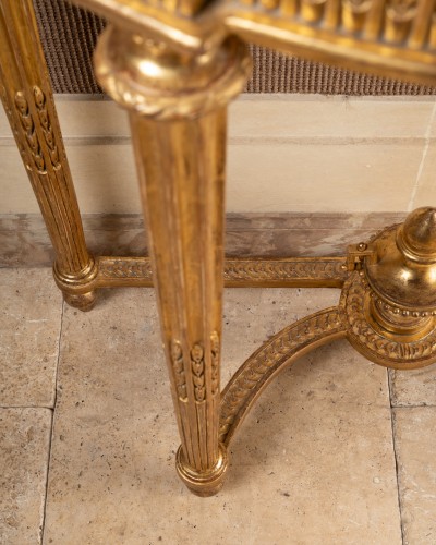 Console bois sculpté doré époque Louis XVI - Louis XVI