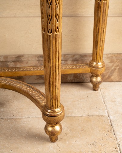 Antiquités - Console bois sculpté doré époque Louis XVI
