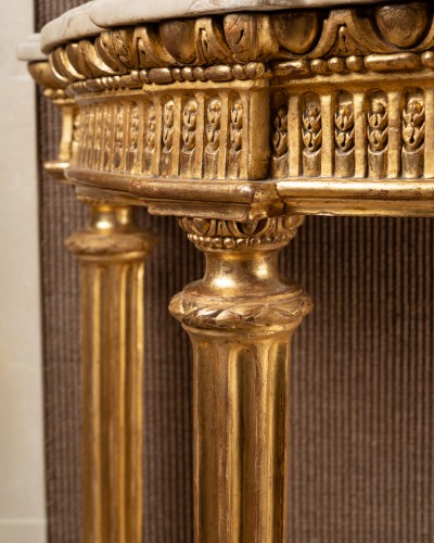 Antiquités - Console bois sculpté doré époque Louis XVI