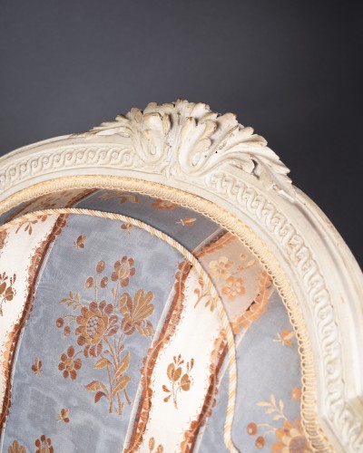 Louis XVI - A pair of Louis XVI cabriolet Seats stamped 