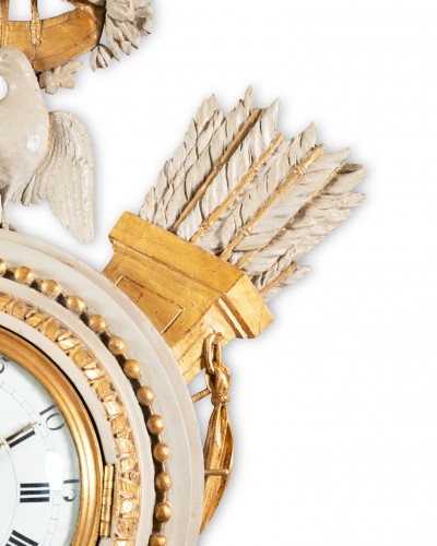 Louis XVI - A Louis XVI painted and gilted wooden Clock