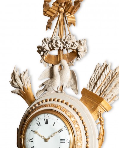 Antiquités - A Louis XVI painted and gilted wooden Clock