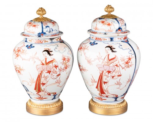 Antiquités - Paire de potiches Imari XVIIe siècle