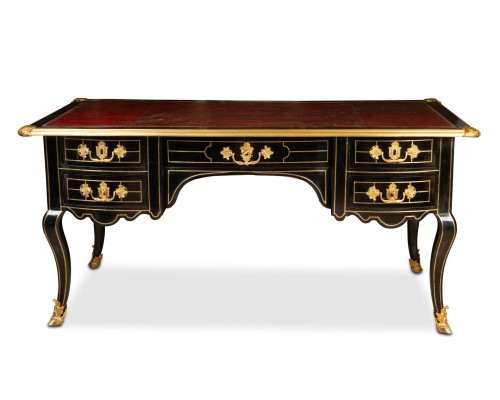 A Regency ormolu-mounted blackened wood Bureau Plat
