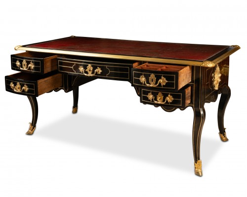 Furniture  - A Regency ormolu-mounted blackened wood Bureau Plat