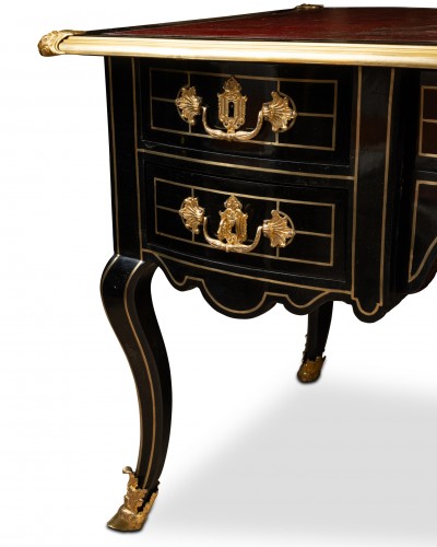 A Regency ormolu-mounted blackened wood Bureau Plat - French Regence
