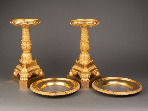 A pair of gilt bronze Table Bowls  - 