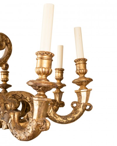 Lustre en bois doré époque Louis XIV - Louis XIV