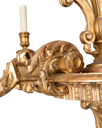 Louis XIV - Lustre en bois doré époque Louis XIV