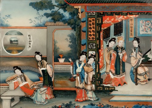 Tableaux et dessins  - Deux Fixés sous verre vers 1830