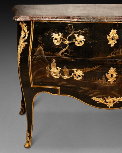 Furniture  - Laquered Chest of Drawers stamped by F-A Reizell Louis XV Period
