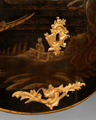 Antiquités - Laquered Chest of Drawers stamped by F-A Reizell Louis XV Period