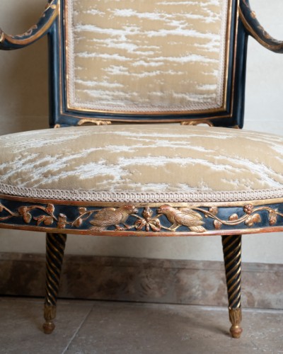 A set of four armchairs Piemontese 18th century - 